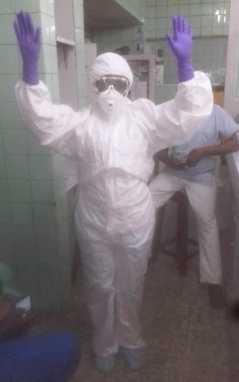 Equipe de garde de réa au Cuk après formation sur  le port des EPI