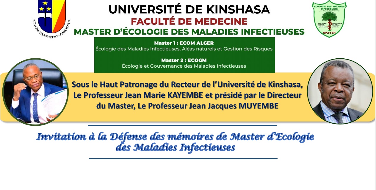 Défense des mémoires de Master d'écologie des maladies infectieuses (ECOM ALGER)