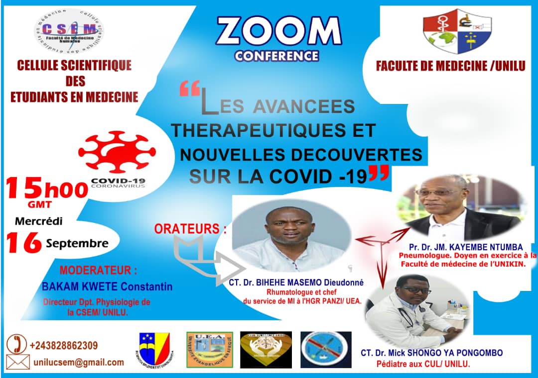 Conférence ZOOM organisée par la Faculté de Médecine UNILU
