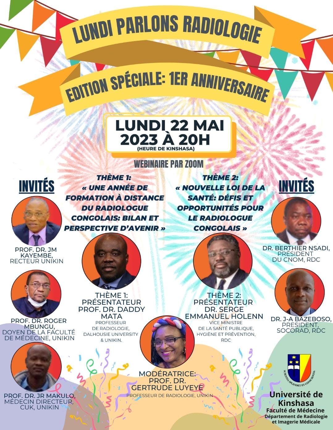 Lundi Parlons Radiologie:  Edition Spéciale, 1er Anniversaire, « Une année de formation à distance du radiologue congolais : bilan et perspective d’avenir. »
