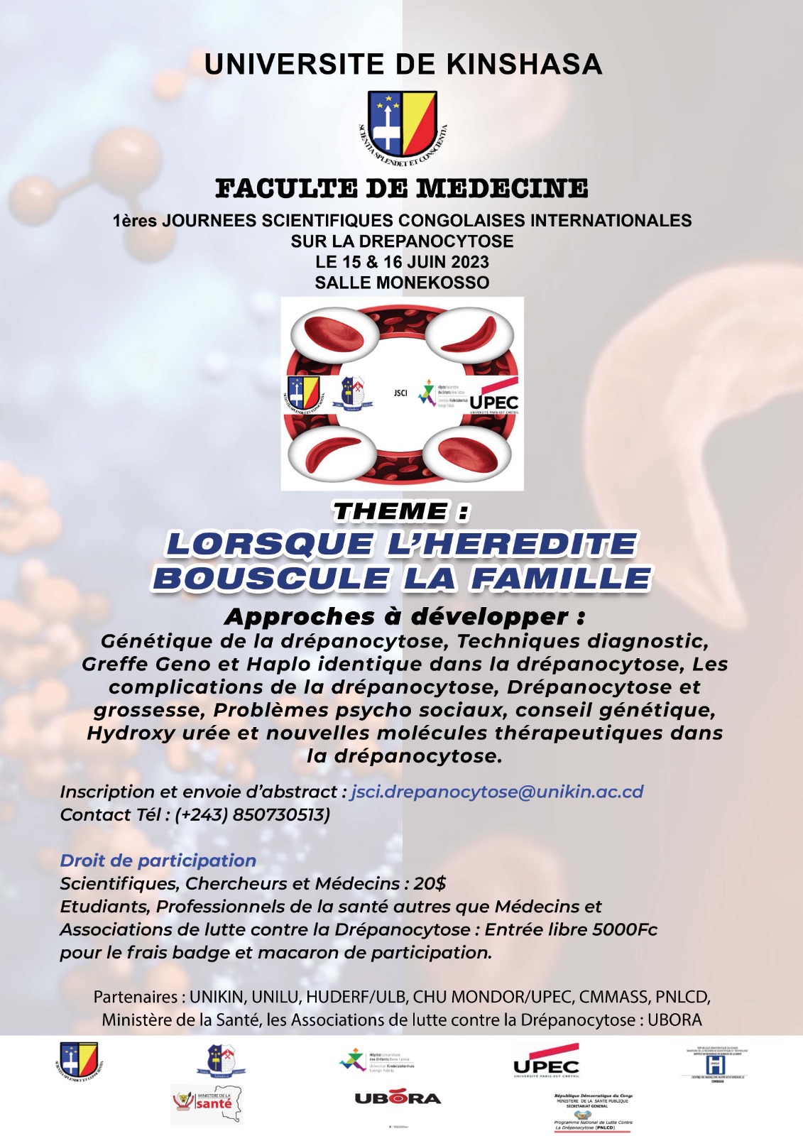 1ères Journées Scientifiques Congolaises Internationales sur la Drépanocytose