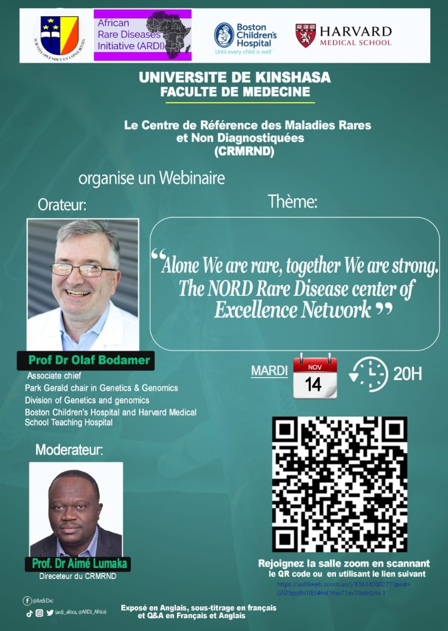 Webinaire, thème : Alone we are rare, together we are strong. the nord rare disease center of excellence network