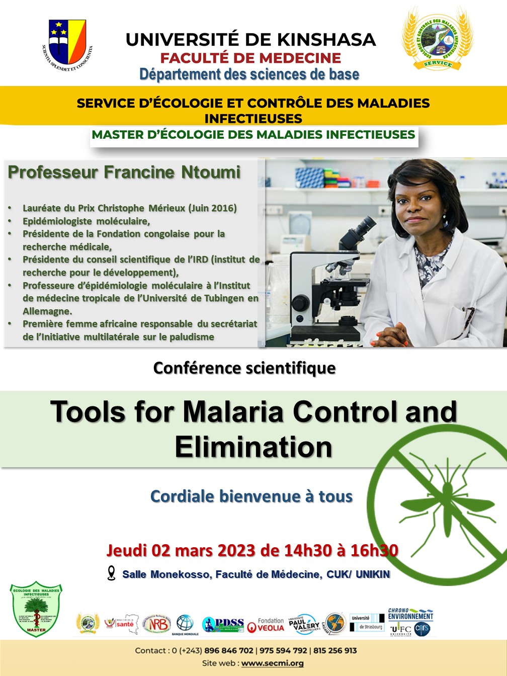 L'Unikin a lancé les activités du mois de Mars en accueillant une divinité scientifique, Madame la Professeure Francine Ntoumi