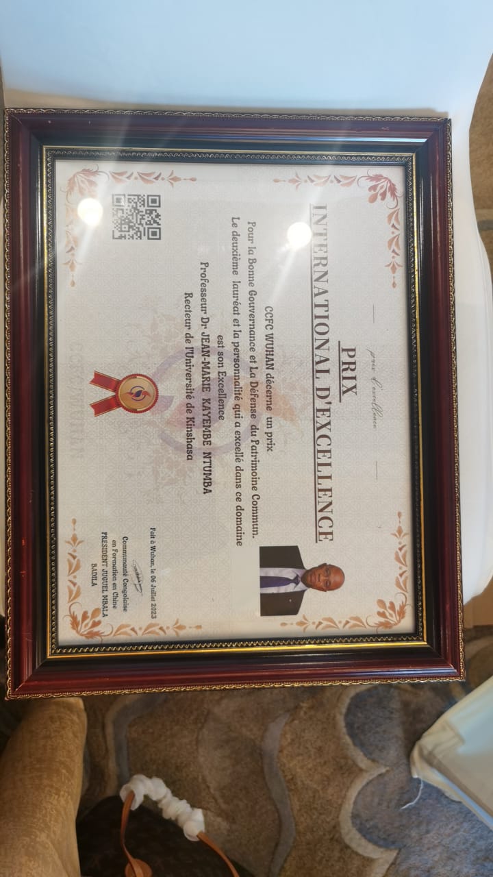 Le Recteur est le deuxième lauréat du Prix de la Bonne Gouvernance et de la Défense du Patrimoine Commun