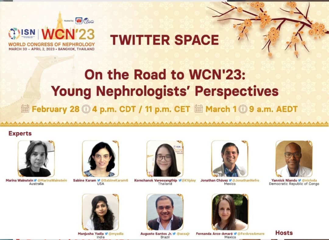 En prélude au prochain congrès mondial de néphrologie qui se tiendra à Bangkok en Thaïlande, la parole a été donnée aux jeunes néphrologues dans un twitter space