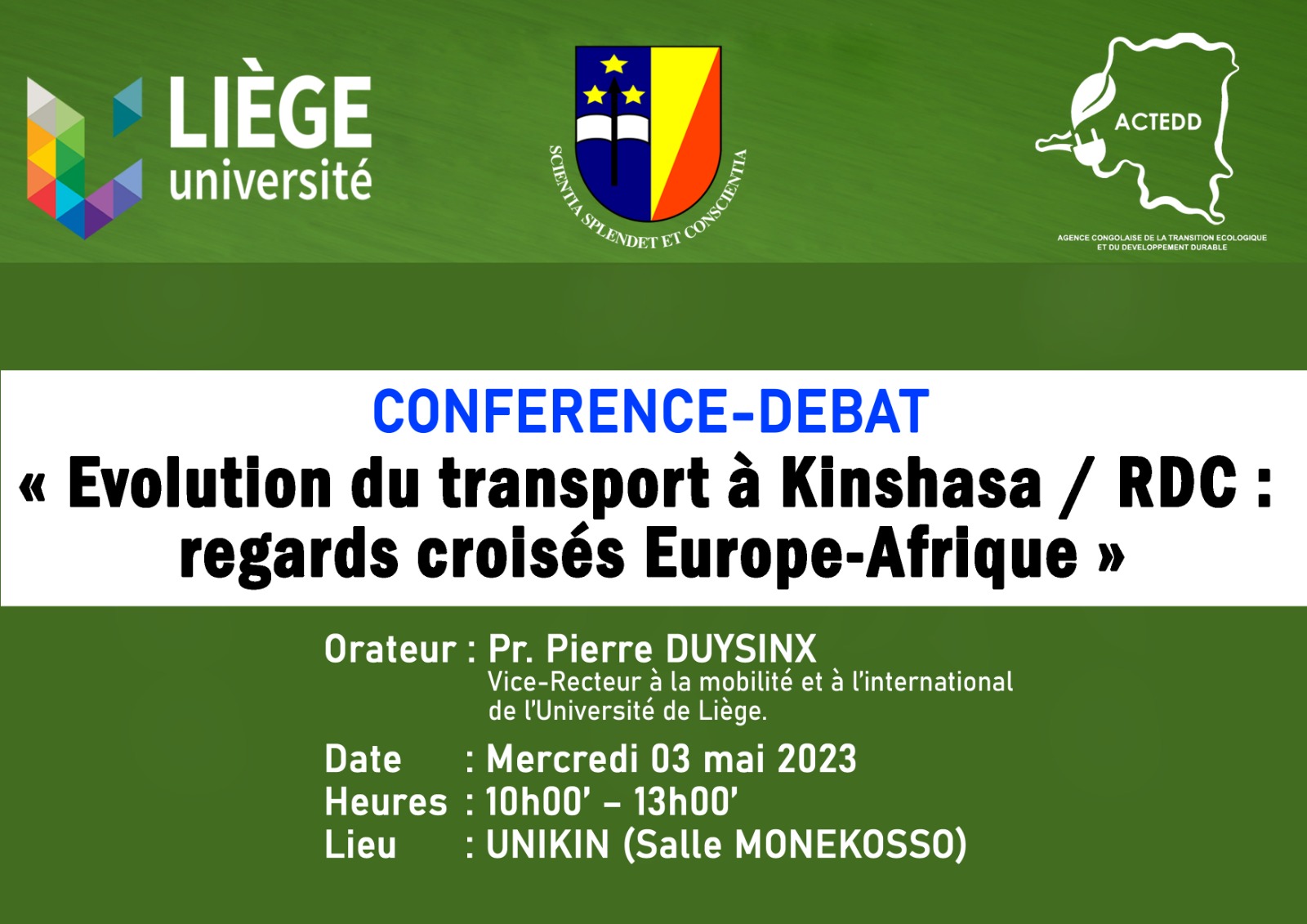 Conférence-debat Evolution du transport à Kinshasa / RDC : regards croisés Europe-Afrique
