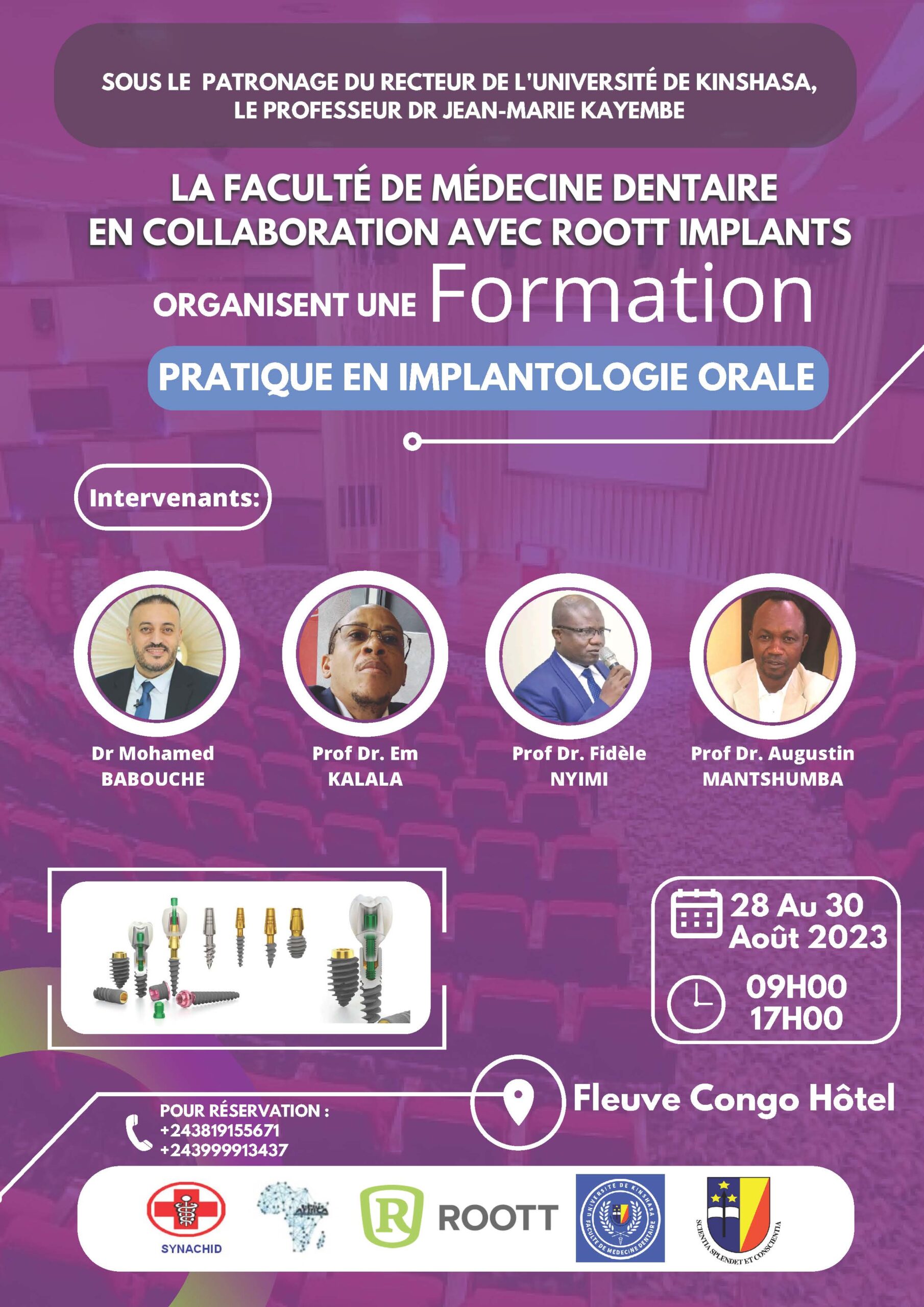 Formation pratique en implantologie Orale Université de Kinshasa Formation pratique en implantologie Orale Université de Kinshasa