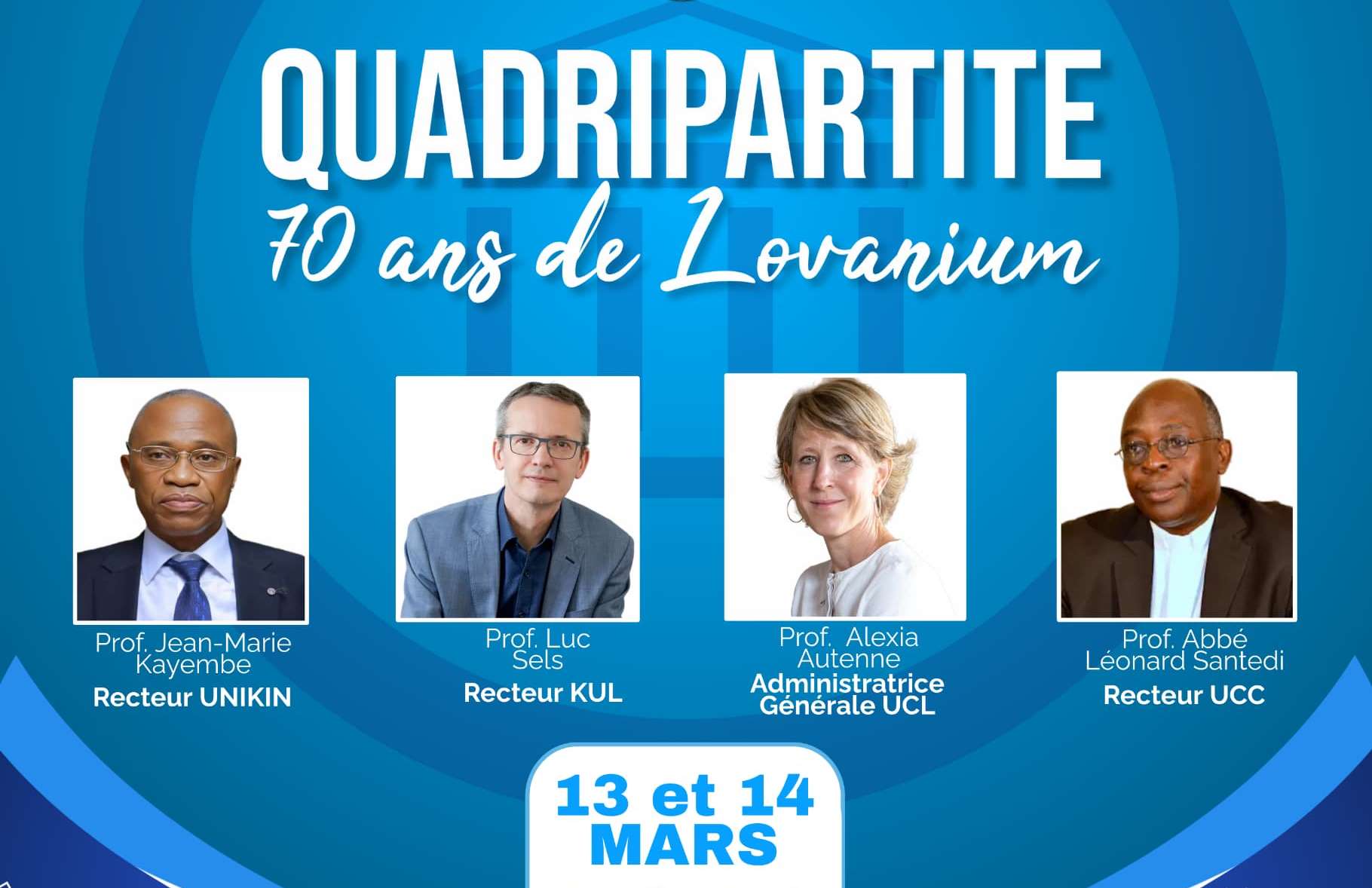 L' Université de Kinshasa en Collaboration avec La KU Leuven , l'UCLouvain et l'Université Catholique du Congo lance à l’UNIKIN, le 13 Mars 2024, l'ouverture de l'année jubilaire des 70 ans de l'Université Lovanium
